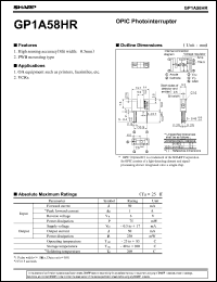 GP1A58HR datasheet:  OPIC photointerrupter GP1A58HR