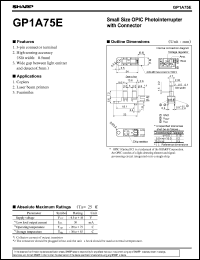 GP1A75E datasheet: Small size OPIC photointerrupter with connector GP1A75E