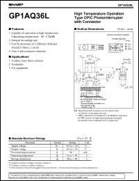 GP1AQ36L datasheet: High temperature operation type OPIC photointerrupter with connector GP1AQ36L