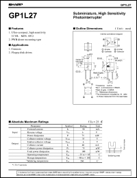 GP1L27 datasheet: High sensitivity photointerrupter GP1L27