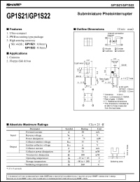 GP1S22 datasheet: Subminiature photointerrupter GP1S22