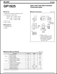 GP1S25 datasheet: Side lead type ultra-compact photointerrupter GP1S25