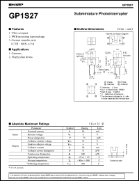 GP1S27 datasheet: Subminiature photointerrupter GP1S27