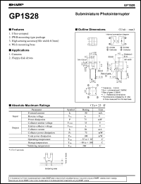 GP1S28 datasheet: Subminiature photointerrupter GP1S28