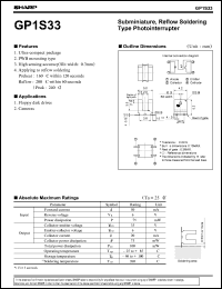 GP1S33 datasheet: Subminiature photointerrupter GP1S33