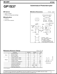 GP1S37 datasheet: Subminiature photointerrupter GP1S37