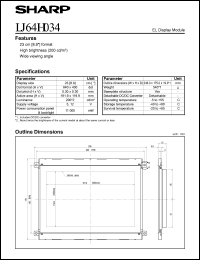 LJ64H034 datasheet: EL display module LJ64H034