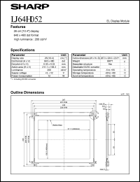 LJ64H052 datasheet: EL display module LJ64H052