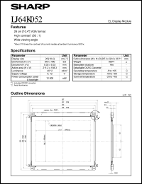 LJ64K052 datasheet: EL display module LJ64K052