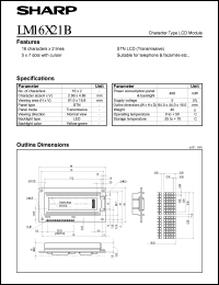 LM16X21B datasheet: Character type LCD module LM16X21B