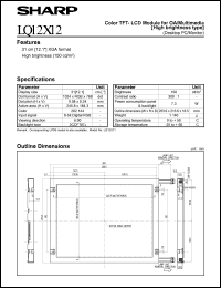 LQ12X12 datasheet: Color TFT-LCD module for OA/multimedia LQ12X12