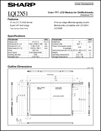 LQ12X51 datasheet: Color TFT-LCD module for OA/multimedia LQ12X51