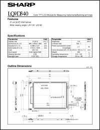 LQ9D340 datasheet: Color TFT-LCD module LQ9D340