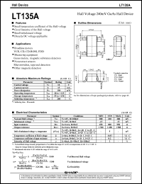 LT135A datasheet: Hall voltage 240mV GaAs hall device LT135A