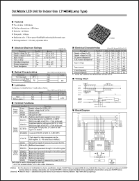 LT1465M datasheet: Dot matrix LED unit for indoor use LT1465M