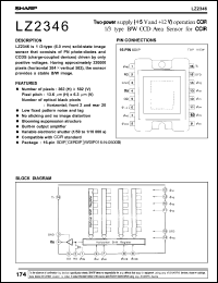 LZ2346 datasheet: Two-power operation 1/3 type B/W CCD area sensor for CCIR LZ2346