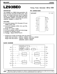 LZ93BE0 datasheet: Timing pulse generator LSI for CCD LZ93BE0