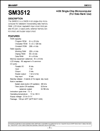 SM3512 datasheet: 4-bit single-chip microcomputer SM3512