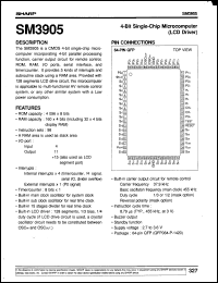 SM3905 datasheet: 4-bit single-chip microcomputer(LCD driver) SM3905