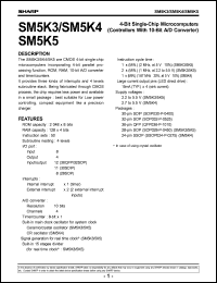 SM5K3 datasheet: 4-bit single-chip microcomputer(controller with 10-bit A/D converter) SM5K3