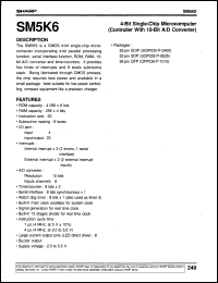 SM5K6 datasheet: 4-bit single-chip microcomputer(controller with 10-bit A/D converter) SM5K6