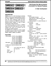 SM8505 datasheet: 8-bit single-chip microcomputer (controller for general purpose) SM8505