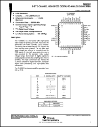 TL5632CFR datasheet:  8-BIT, 60MSPS TRIPLE DAC TL5632CFR