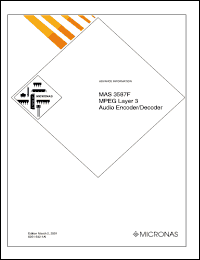 MAS3528E datasheet: MPEG layer 3 audio encoder/decoder MAS3528E