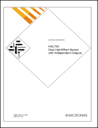 HAL700SF-K datasheet: Dual hall effect sensor with independent outputs (150 kHz) HAL700SF-K