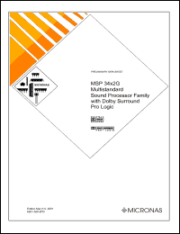 MSP3412G datasheet: NICAM and FM stereo (A2) version MSP3412G