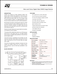 VV5404C001 datasheet: CIF resolution monochrome digital CMOS image sensor VV5404C001