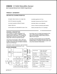 VV5402 datasheet: Monolithic sensor VV5402