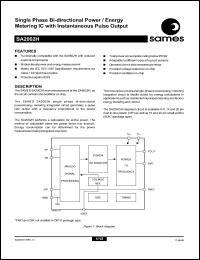 SA2002HPA datasheet: Single phase uni-directional power/energy metering IC with instantaneous pulse output SA2002HPA