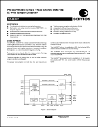 SA2007PSA datasheet: Programmable single phase energy metering IC with tamper detection SA2007PSA