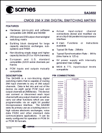SA3488 datasheet: CMOS 256x256 digital switching matrix SA3488
