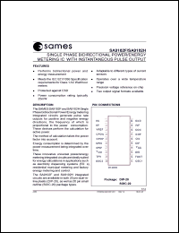 SA9102HPA datasheet: Single phase bidirectional power/energy metering IC instaneous pulse output SA9102HPA