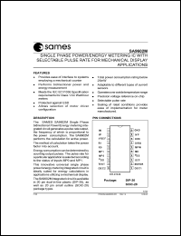 SA9602MSA datasheet: Single phase bidirectional power/enrgy metering IC with selectable pulse rate SA9602MSA