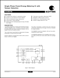 SA9607MSA datasheet: Single phase power/enrgy metering IC with tamper detection SA9607MSA
