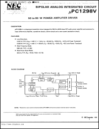 uPC1298V datasheet: 50 to 80 W power amplifier driver uPC1298V