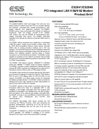 ES2840J datasheet: PCI integrated LAN V.90/V.92 modem ES2840J