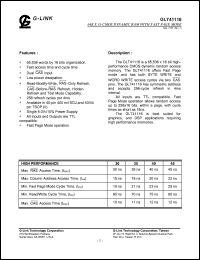 GLT41116-30J4 datasheet: 30ns; 64K x 16 CMOS dynamic RAM with fast page mode GLT41116-30J4