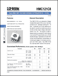 HMC121C8 datasheet: Voltage -variable attenuator DC- 10 GHz HMC121C8