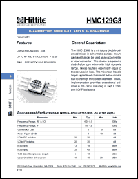 HMC129G8 datasheet: Double-balanced mixer 4 - 8 GHz HMC129G8