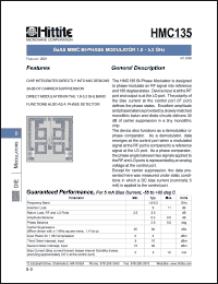 HMC135 datasheet: Bi- phase modulator 1.8- 5.2 GHz HMC135