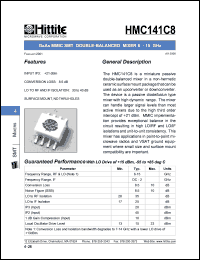 HMC141C8 datasheet: Double- balanced mixer 6- 16 GHz HMC141C8