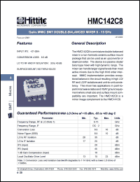 HMC142C8 datasheet: Double- balanced mixer 6- 16 GHz HMC142C8