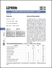 HMC144 datasheet: Double- balanced mixer 5- 20 GHz HMC144