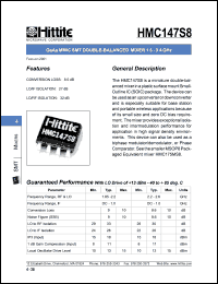 HMC147S8 datasheet: Double- balanced mixer 5- 20 GHz HMC147S8