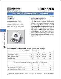 HMC157C8 datasheet: Frequency doubler 1- 2 GHz input HMC157C8