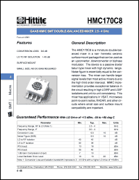HMC170C8 datasheet: Double- balanced mixer DC 2.5- 4 GHz HMC170C8